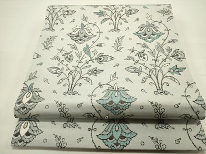 平和屋着物●九寸開き名古屋帯 紬地 更紗花文 さが美扱い 正絹 逸品 DAAZ2344op