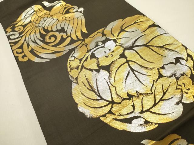 平和屋着物●アンティーク　大正ロマン　六通柄京袋帯　花鳥文　金銀糸　正絹　逸品　DAAZ2346op