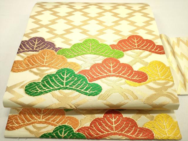 平和屋着物●西陣 川島織物 九寸名古屋帯 唐織 枝松 正絹 逸品 DAAZ2376op