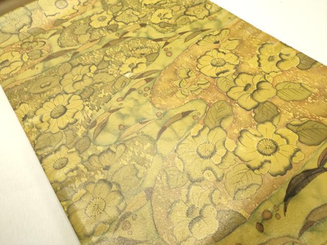 平和屋着物●六通柄袋帯　辻が花　引箔　正絹　逸品　DAAZ2380op