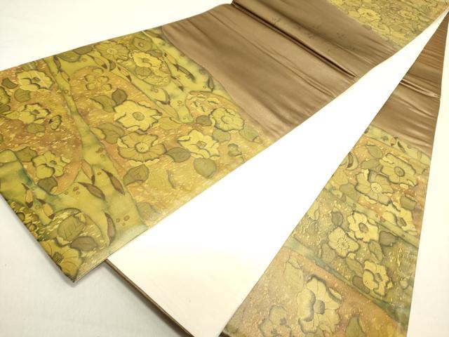 平和屋着物●六通柄袋帯　辻が花　引箔　正絹　逸品　DAAZ2380op