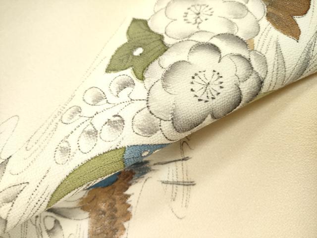 平和屋着物○九寸開き名古屋帯 手描き 辻が花 鬼しぼ縮緬 DAAZ2383op