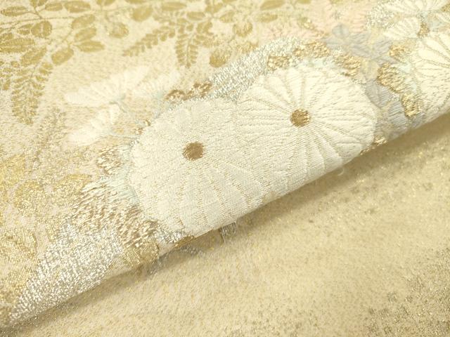 平和屋着物●綴れ　太鼓柄袋帯　籬菊文　金銀糸　正絹　逸品　DAAZ2389op