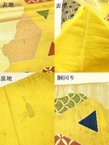 平和屋着物●アンティーク　大正ロマン　九寸名古屋帯　唐織　吉祥文　金糸　正絹　逸品　DAAZ2399op