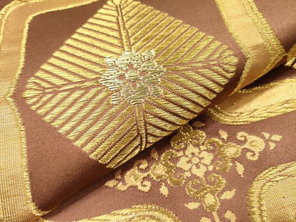 平和屋着物●西陣　六通柄袋帯　花菱文　金糸　正絹　逸品　DAAZ2400op