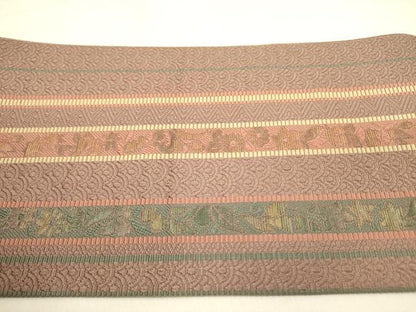 平和屋着物●本場筑前博多織 八寸名古屋帯 花間道 正絹 逸品 DAAZ2435op