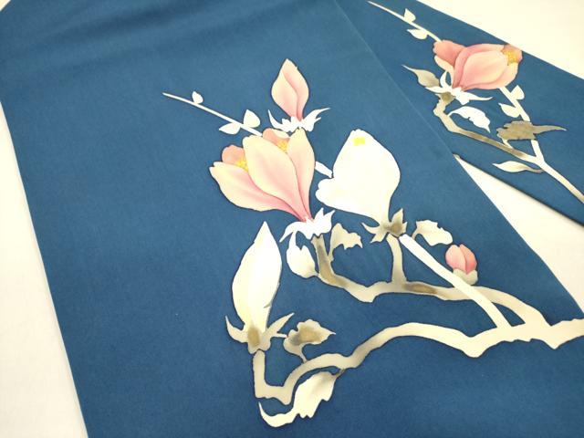 平和屋着物●塩瀬　九寸名古屋帯　枝花　金彩　正絹　逸品　DAAZ2437op