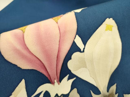 平和屋着物●塩瀬　九寸名古屋帯　枝花　金彩　正絹　逸品　DAAZ2437op