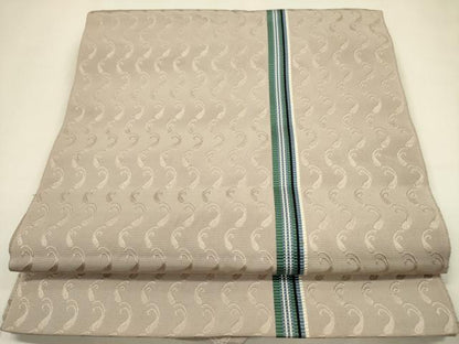 平和屋着物●本場筑前博多織 八寸名古屋帯 抽象間道 正絹 逸品 DAAZ2446op