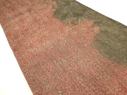 平和屋着物●六通柄袋帯　紬地　草葉丸文　正絹　逸品　DAAZ2456op