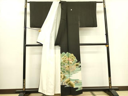 平和屋着物■豪華黒留袖　作家物　風景文　金彩　正絹　逸品　DAAZ2566op