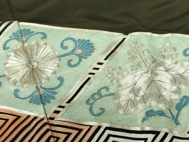 平和屋着物■豪華黒留袖　駒刺繍　桐菱文　銀彩　正絹　逸品　DAAZ2641op