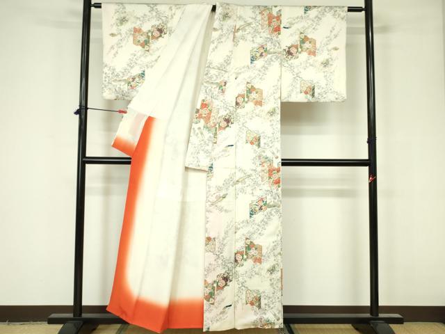 平和屋着物■上質な小紋 屏風花文 金彩 正絹 逸品 DAAZ2656op