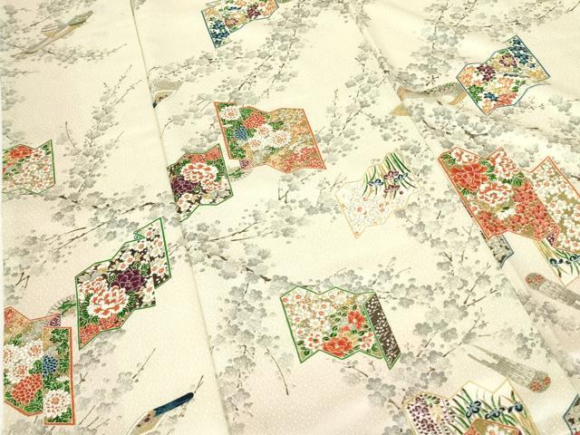 平和屋着物■上質な小紋 屏風花文 金彩 正絹 逸品 DAAZ2656op
