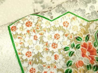 平和屋着物■上質な小紋 屏風花文 金彩 正絹 逸品 DAAZ2656op