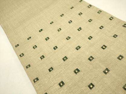 平和屋着物▽太鼓柄袋帯 スリーシーズン 春夏秋 すくい織 抽象文様 金糸 正絹 逸品 DAAZ2796op