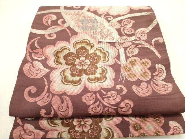 平和屋着物●アンティーク　大正ロマン　両面　全通柄京袋帯　駒刺繍　短冊文　正絹　逸品　DAAZ2831op