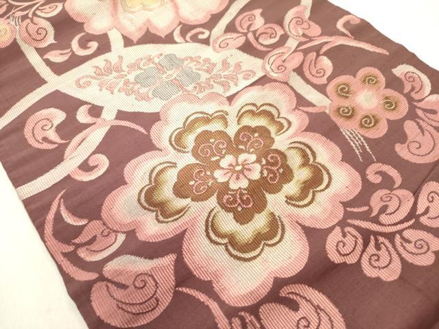 平和屋着物●アンティーク　大正ロマン　両面　全通柄京袋帯　駒刺繍　短冊文　正絹　逸品　DAAZ2831op