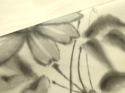 平和屋着物●九寸名古屋帯　作家物　手描き　草花　正絹　逸品　DAAZ2832op