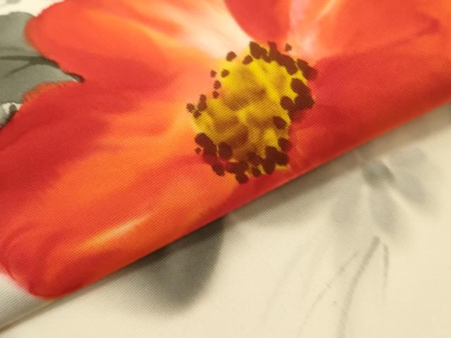 平和屋着物●塩瀬　九寸開き名古屋帯　作家物　手描き　草花　正絹　逸品　DAAZ2839op