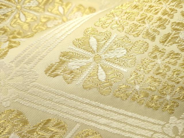 平和屋着物●六通柄袋帯 吉祥唐織 新小石丸 花菱文 金糸 正絹 逸品 DAAZ2841op