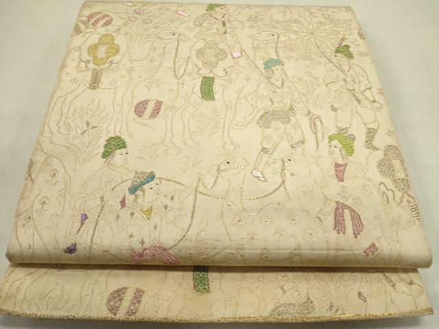 平和屋着物●龍村平蔵製 六通柄 本袋帯 西遊記 金銀糸 正絹 逸品 DAAZ2853op
