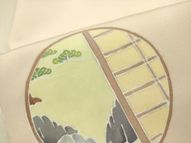 平和屋着物●京加賀友禅 松本健一 塩瀬 九寸名古屋帯 女人楽器花文 正絹 逸品 DAAZ2865op