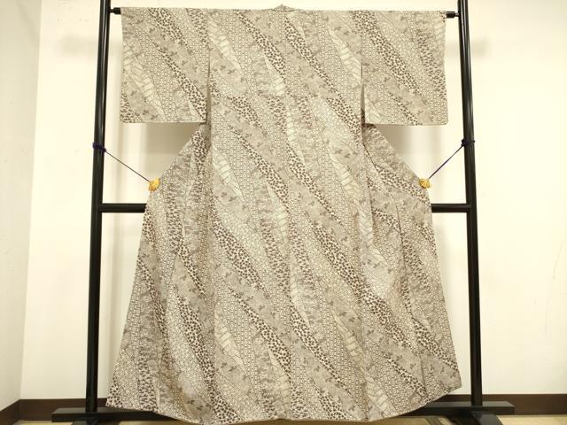 平和屋着物■上質な小紋　型染　草花　正絹　逸品　DAAZ2901op