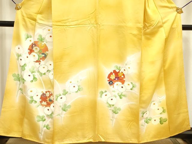 平和屋着物■訪問着　駒刺繍　雪輪菊文　暈し染め　金彩　正絹　逸品　DAAZ2907op