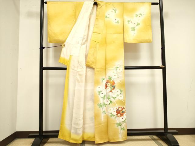 平和屋着物■訪問着　駒刺繍　雪輪菊文　暈し染め　金彩　正絹　逸品　DAAZ2907op