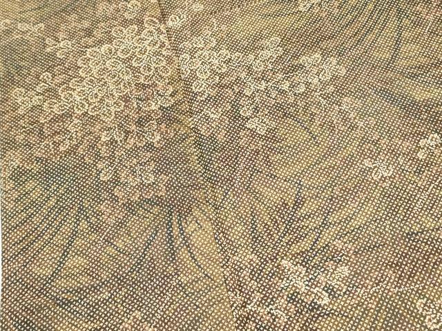 平和屋着物■上質な紬　草葉文　正絹　逸品　DAAZ2943op