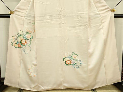 平和屋着物■訪問着　牡丹花文　正絹　逸品　DAAZ2945op