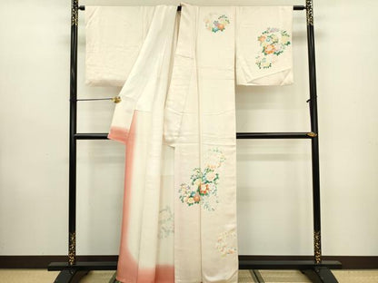 平和屋着物■訪問着　牡丹花文　正絹　逸品　DAAZ2945op