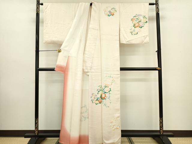 平和屋着物■訪問着　牡丹花文　正絹　逸品　DAAZ2945op