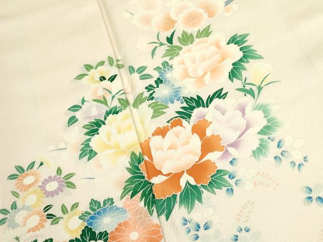 平和屋着物■訪問着　牡丹花文　正絹　逸品　DAAZ2945op