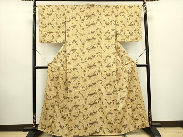 平和屋着物■上質な小紋　草花　正絹　逸品　DAAZ2948op