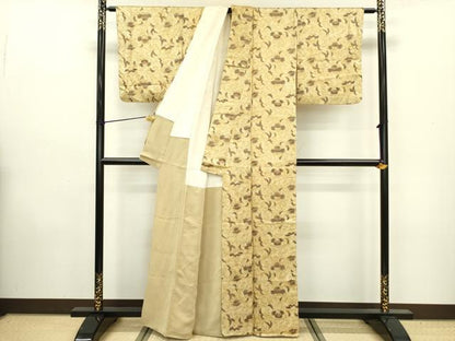 平和屋着物■上質な小紋　草花　正絹　逸品　DAAZ2948op