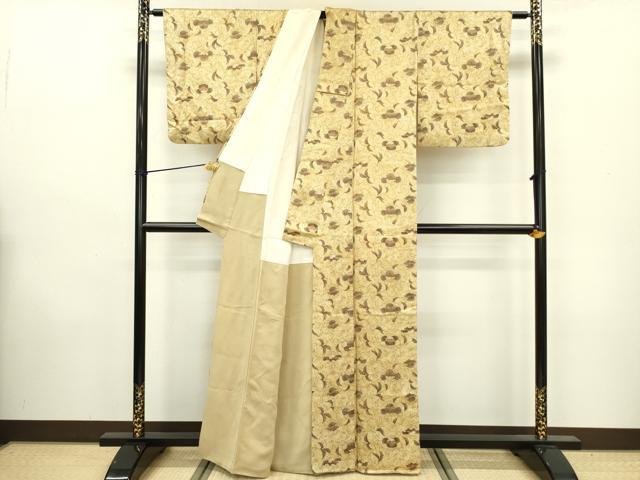平和屋着物■上質な小紋　草花　正絹　逸品　DAAZ2948op