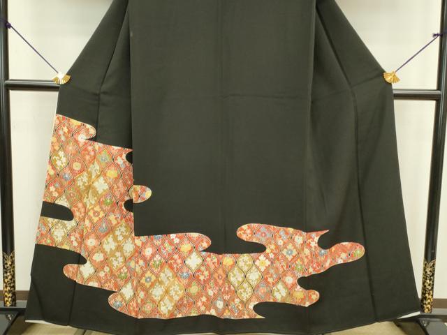 平和屋着物■豪華黒留袖　駒刺繍　立涌花文　金彩　正絹　逸品　DAAZ2997op