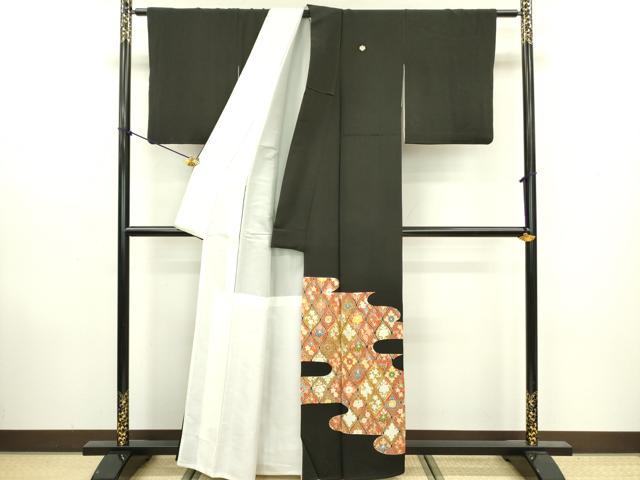 平和屋着物■豪華黒留袖　駒刺繍　立涌花文　金彩　正絹　逸品　DAAZ2997op
