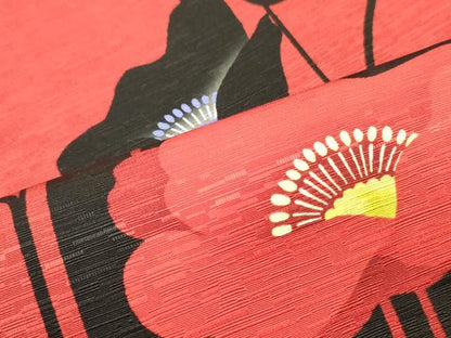 平和屋着物●全通柄京袋帯　WAKKA　ワッカ　花間道　黒地　正絹　逸品　DAAZ3048ob