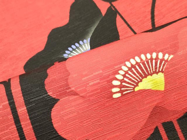 平和屋着物●全通柄京袋帯　WAKKA　ワッカ　花間道　黒地　正絹　逸品　DAAZ3048ob