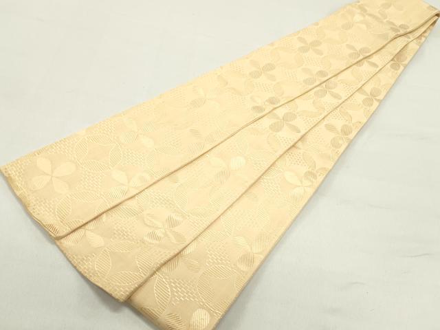 平和屋着物●男性　本場筑前博多織　角帯　七宝花文　香色　正絹　逸品　DAAZ3061ob