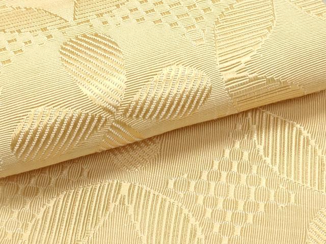 平和屋着物●男性　本場筑前博多織　角帯　七宝花文　香色　正絹　逸品　DAAZ3061ob