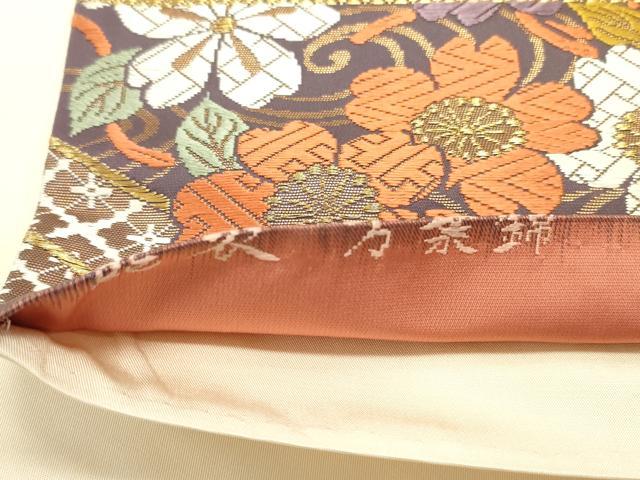 平和屋着物●六通柄袋帯　唐織　能衣万葉錦　金糸　正絹　逸品　DAAZ3070ob
