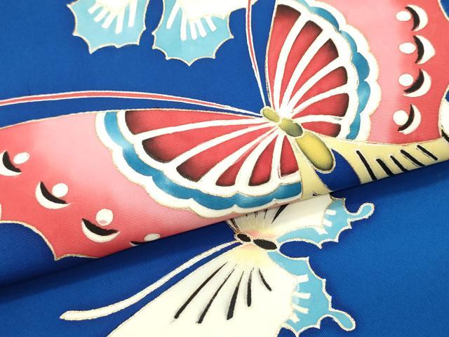 平和屋着物●塩瀬　九寸名古屋帯　舞蝶文　金彩　正絹　逸品　DAAZ3102ob
