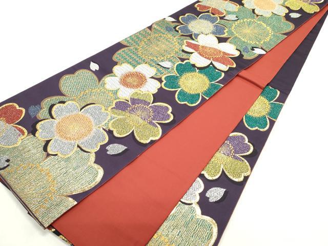 平和屋着物○六通柄袋帯 優美五彩 金銀糸 正絹 逸品 DAAZ3103ob