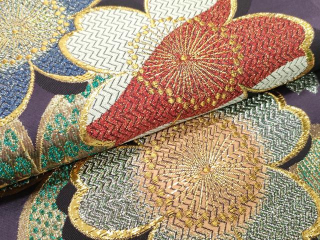 平和屋着物○六通柄袋帯 優美五彩 金銀糸 正絹 逸品 DAAZ3103ob