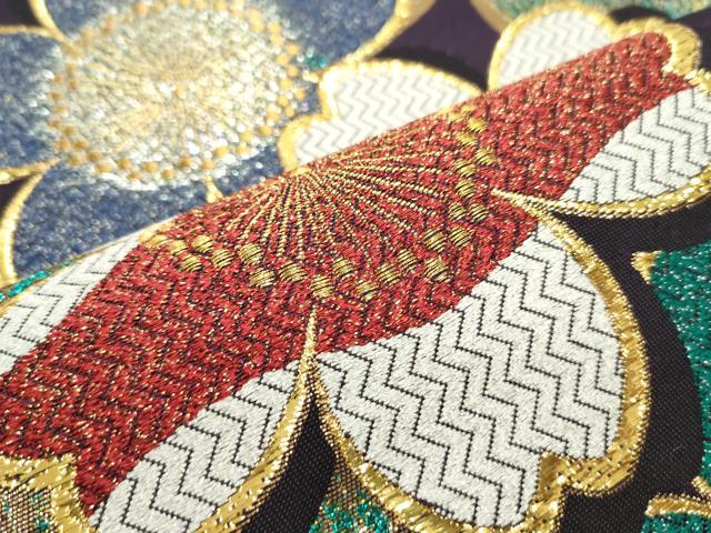 平和屋着物○六通柄袋帯 優美五彩 金銀糸 正絹 逸品 DAAZ3103ob