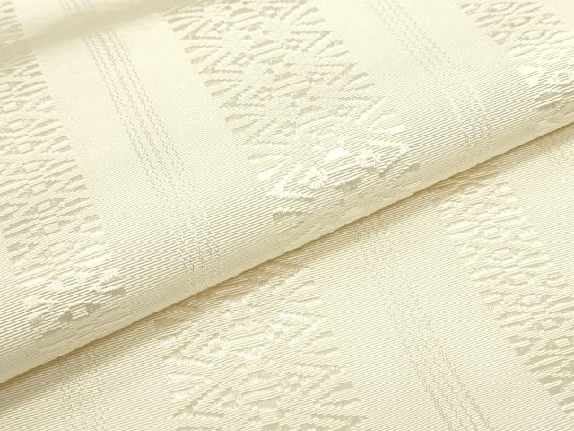 平和屋着物●本場筑前博多織　八寸名古屋帯　献上　象牙色　正絹　逸品　DAAZ3110ob